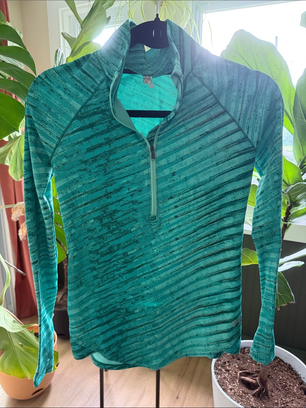 Under Armour Teal Mint ColdGear Fitted Half-Zip Top